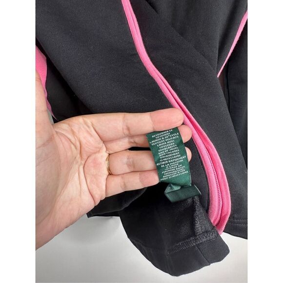 Lauren Ralph Lauren Jacket Womens Full Zip Pink/Black Long Sleeve Logo Size Smal - Picture 11 of 12